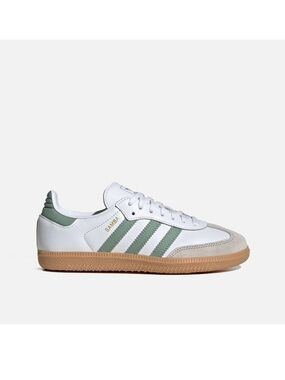 NWT: Adidas Sambas OG UNISEX, silver green and white, sz 5.5 kids